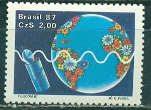 Бразилия, 1987, Телекоммуникации, Спутник, 1 марка